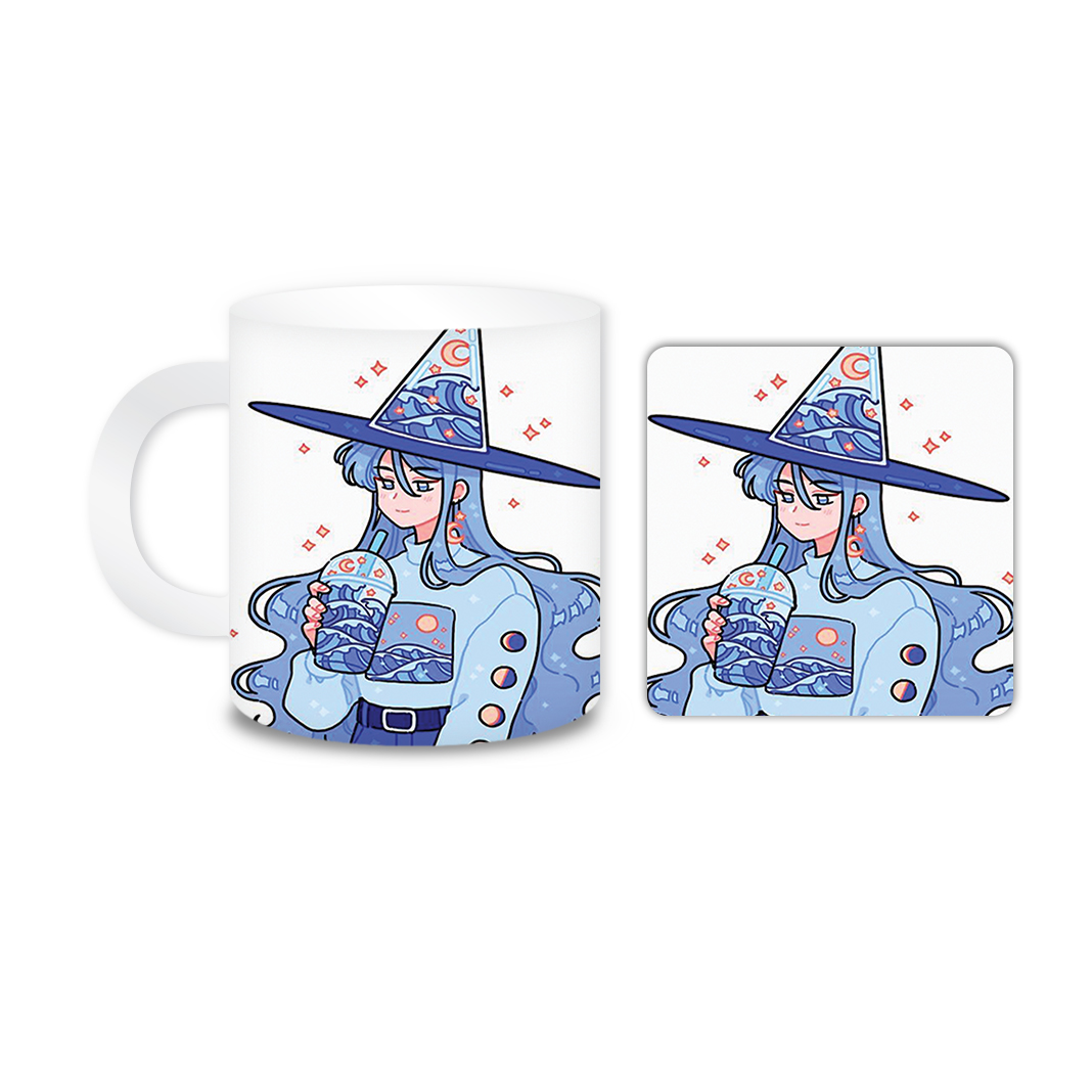 ماگ مدل دختر کد 2011 به همراه زیر لیوانی