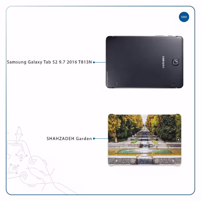 برچسب پوششی ماهوت مدل SHAHZADEH-Garden مناسب برای تبلت سامسونگ Galaxy Tab S2 9.7 2016 T813N