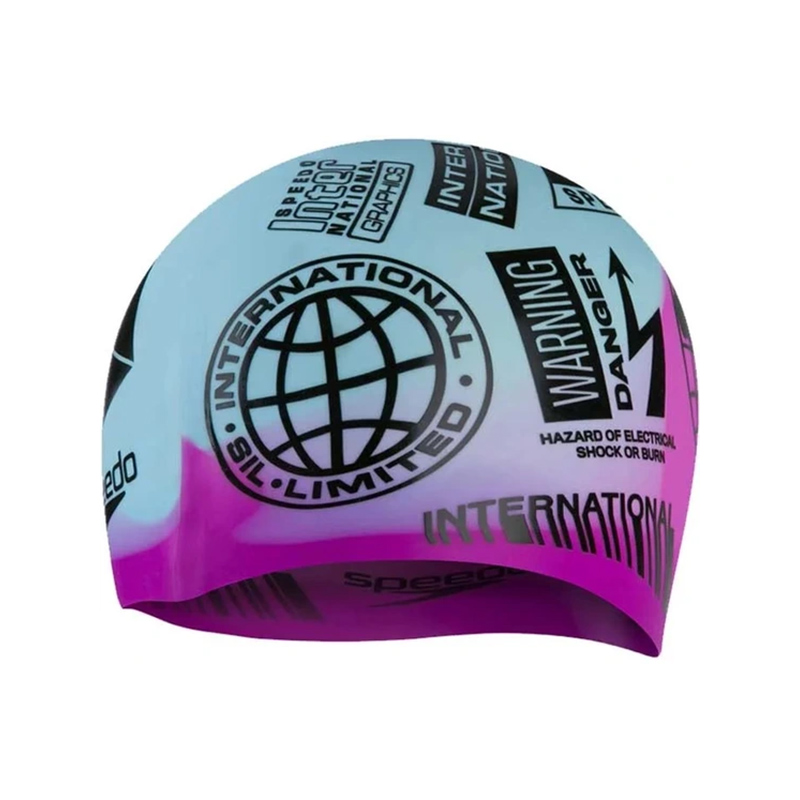 کلاه شنا سیلیکونی بزرگسال اسپیدو مدل Slogan Print Cap