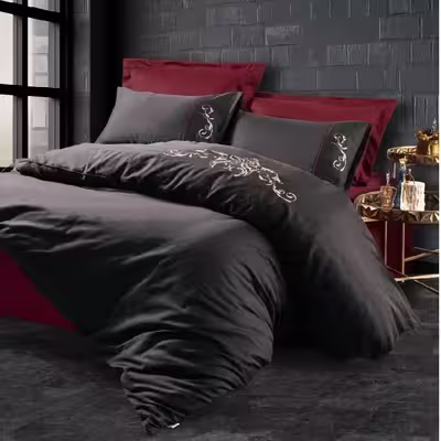 سرویس روتختی کاتن باکس مدل sarita-bordo دو نفره 6 تکه
