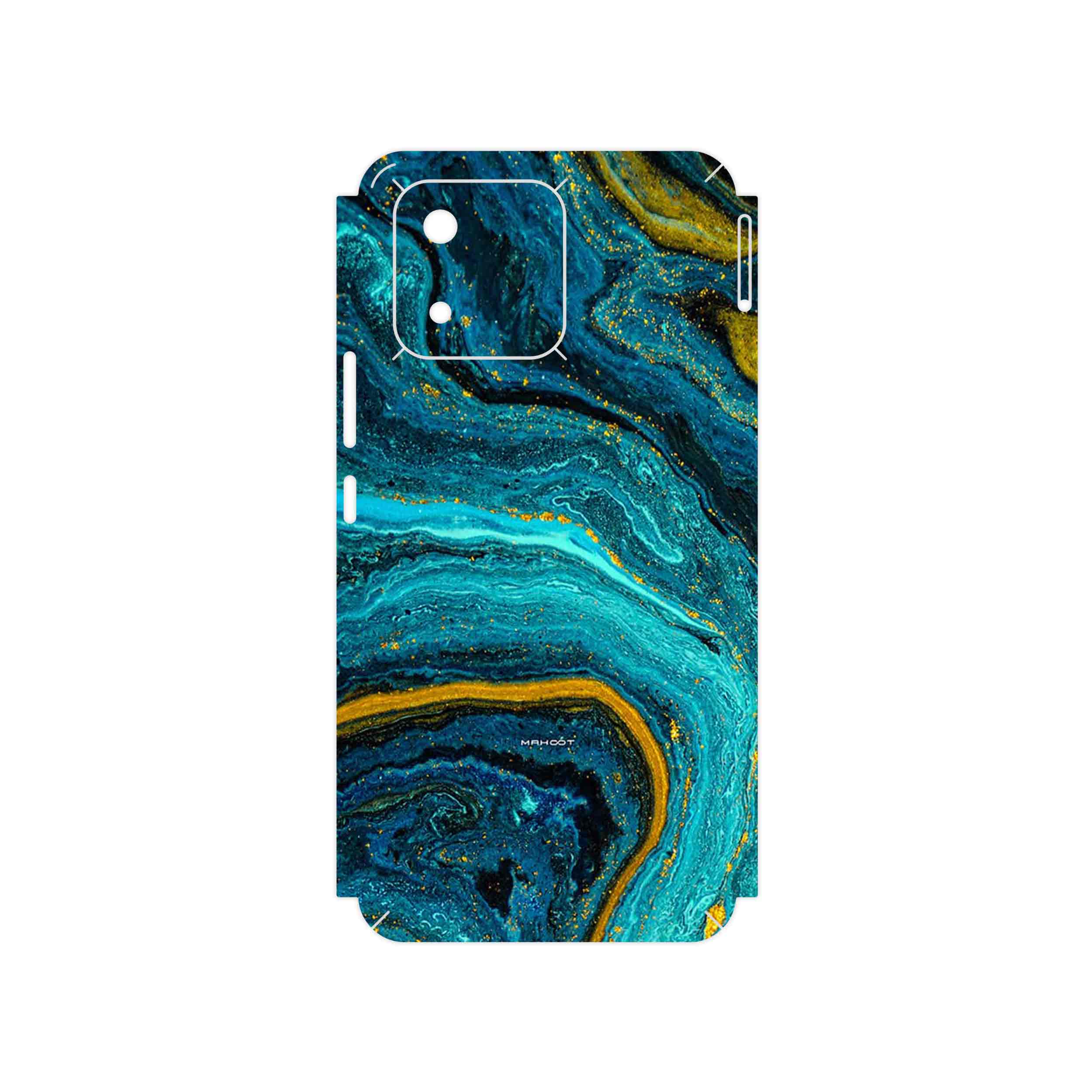 برچسب پوششی ماهوت مدل Turquoise marblewith golden streaks مناسب برای گوشی موبایل آنر X5