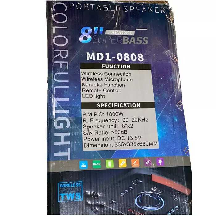 اسپیکر بلوتوثی قابل حمل مدل MD1-0808-اسپیکر بلوتوثی-اسپیکر بی سیم-وایرلس اسپیکر-