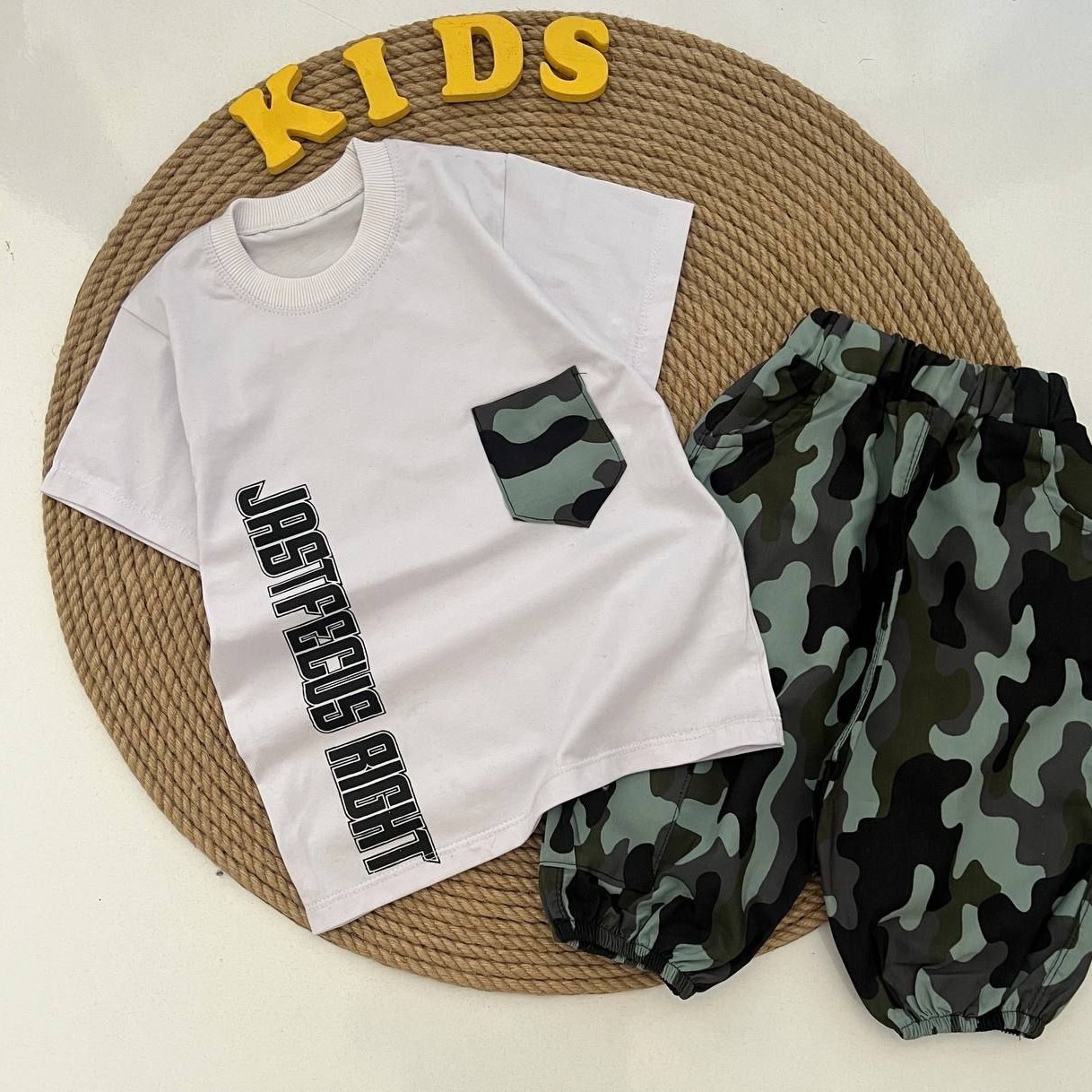 ست تیشرت و شلوارک ارتشی پسرانه پنبه لاکراداراعلا ارسال رایگان