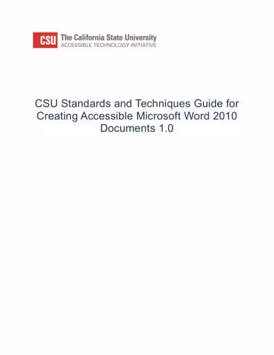 خرید و دانلود نسخه کامل کتاب California State University. CSU Standards and Techniques Guide for Creating Accessible Microsoft Word 2010 Documents 1.0