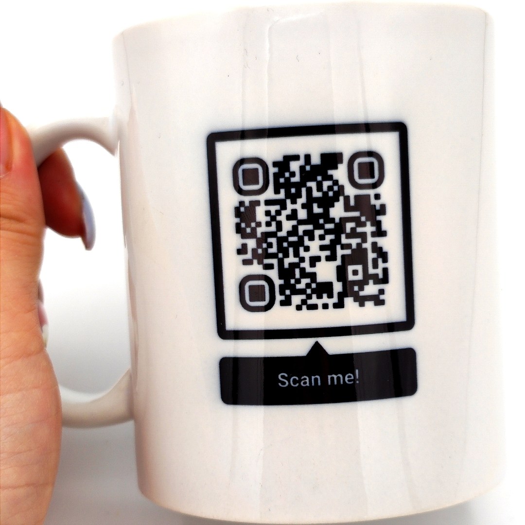 ماگ سرامیکی تبلیغاتی  با امکان چاپ QR کد اختصاصی 