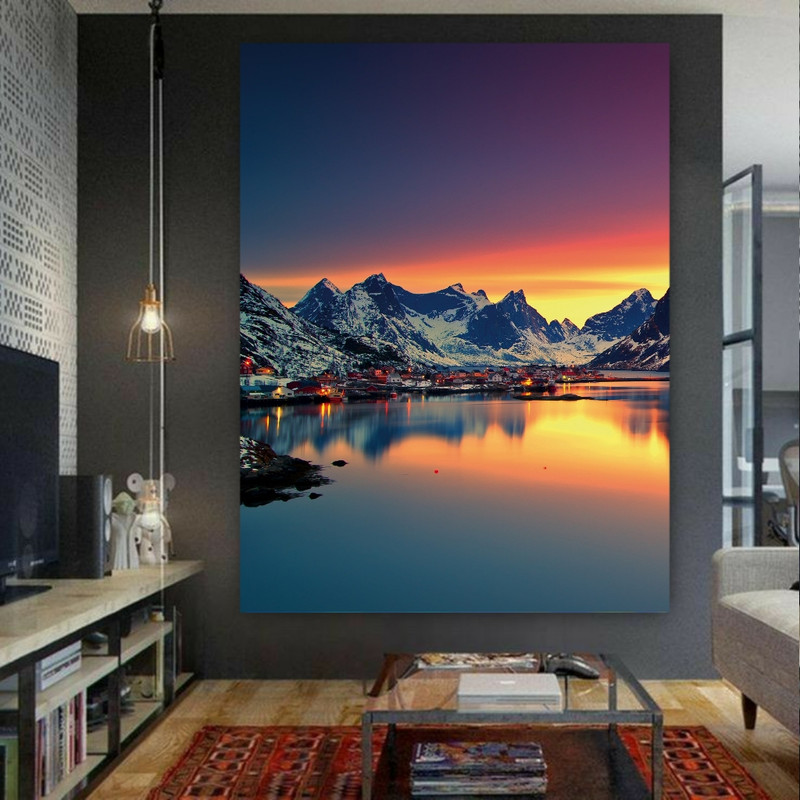 تابلو شاسی طرح طبیعت کوه و دریا مدل SDT4125 | دنیای قاب