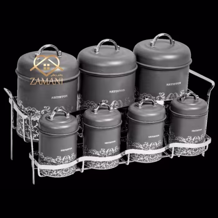 پاسماوری 8 پارچه طرح بنجامین رنگ خاکستری