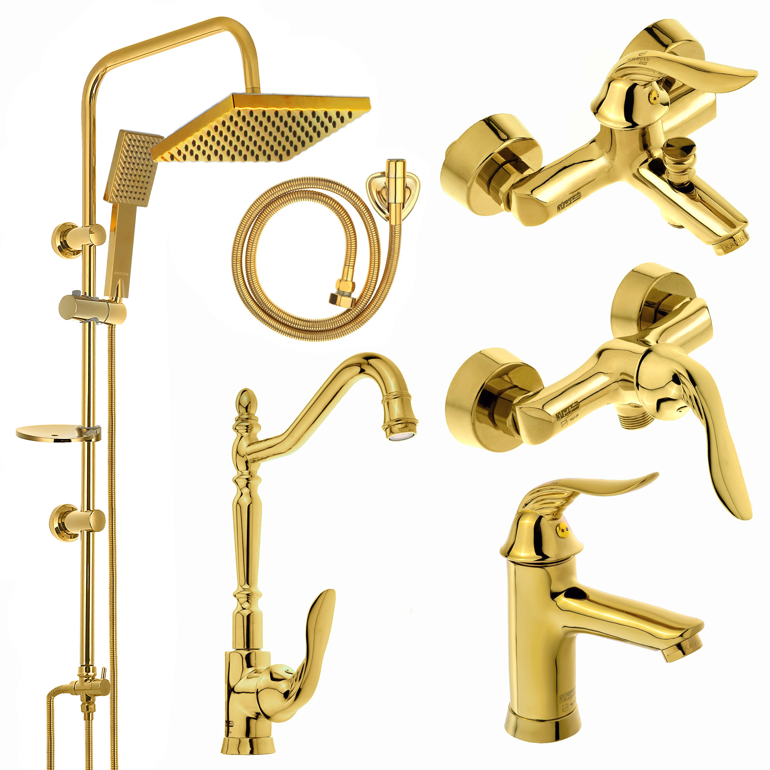 ست شیرآلات کویران آذر مدل میلان کد 01 مجموعه 6 عددی