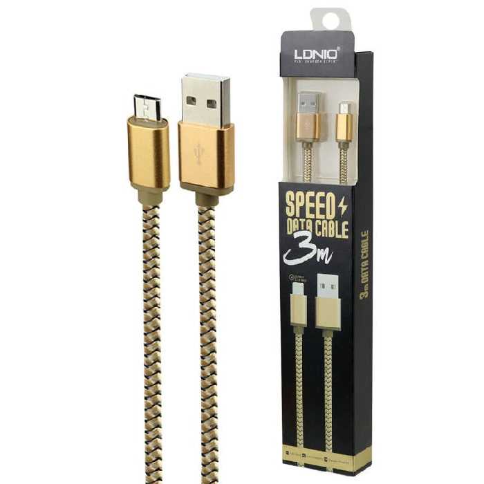 کابل میکرو یو اس بی فست شارژ Ldnio LS31 2.1A 3m