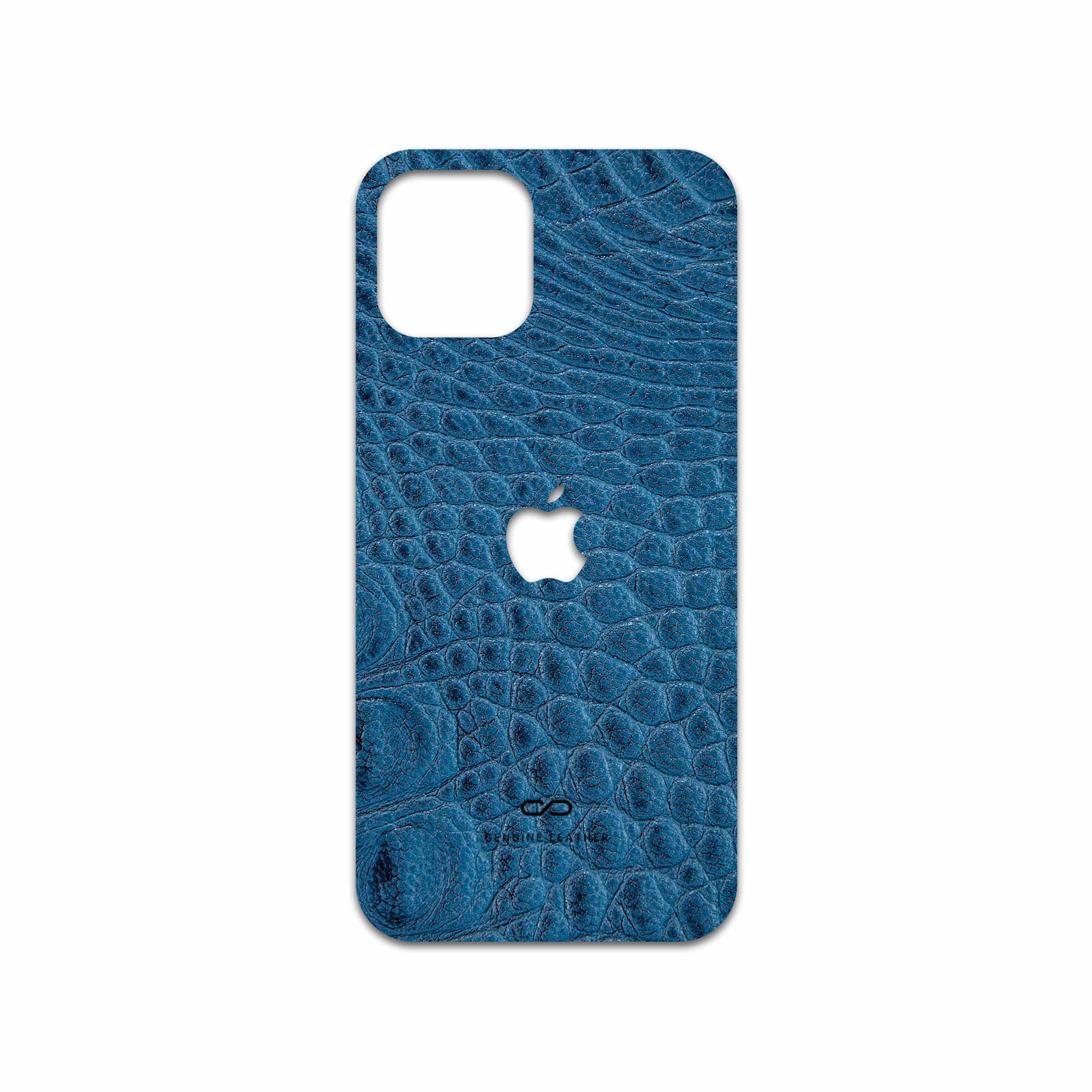 برچسب پوششی ماهوت مدل Blue-Crocodile-Leather مناسب برای گوشی موبایل اپل iPhone 12