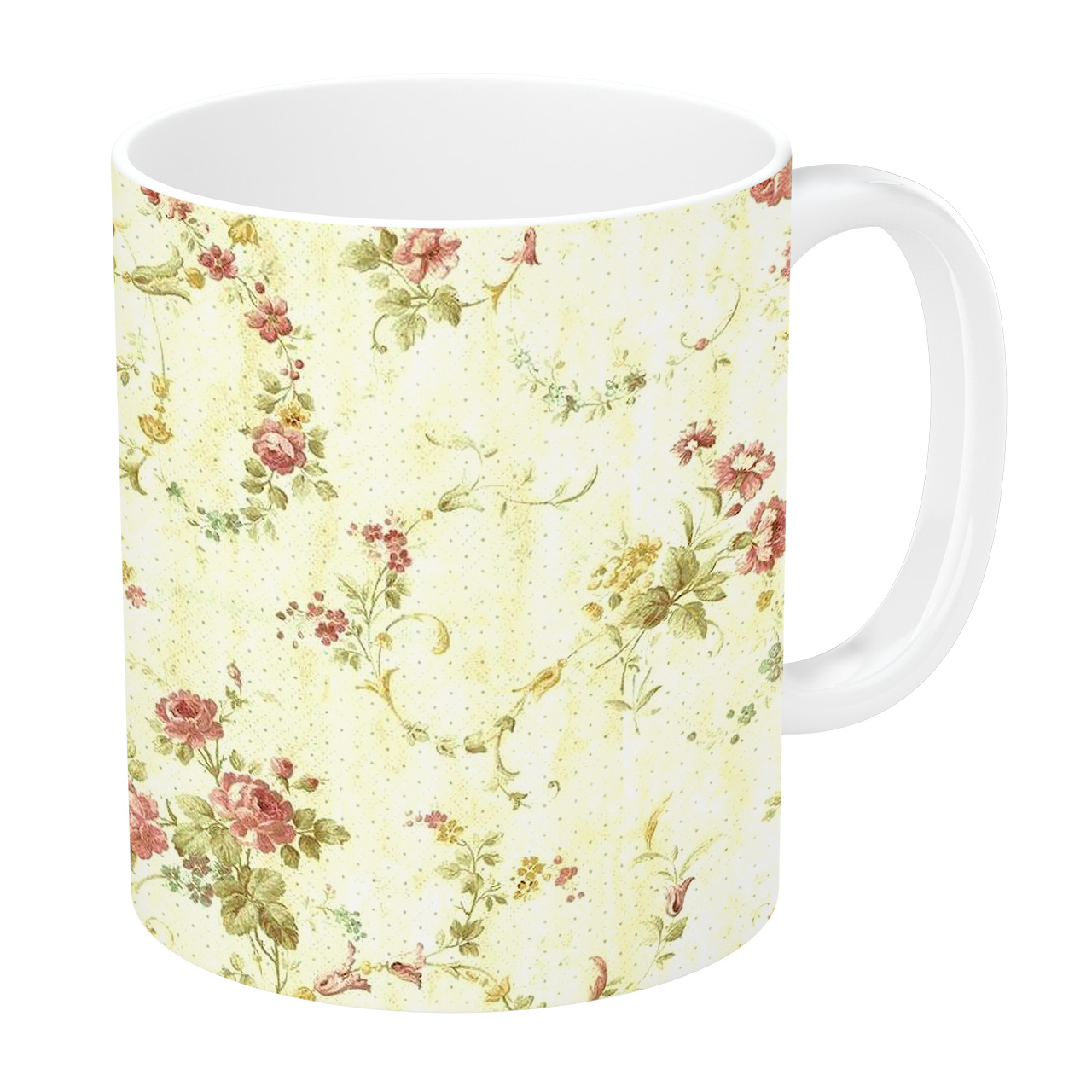 ماگ طرح الگوی نقاشی گل مدل NI2706