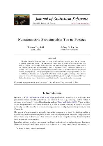 خرید و دانلود نسخه کامل کتاب Nonparametric Econometrics: The np Package Code