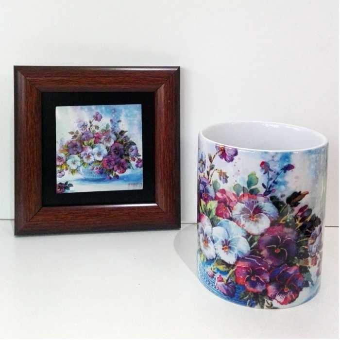 ست ماگ سرامیکی و تابلوی دیواری(کد1)1عدد ماگ 1عدد قاب