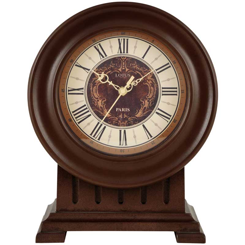 ساعت روميزی چوبی لوتوس کد محصول: T-5513-CALVINO-WAL&BR-GRAY
