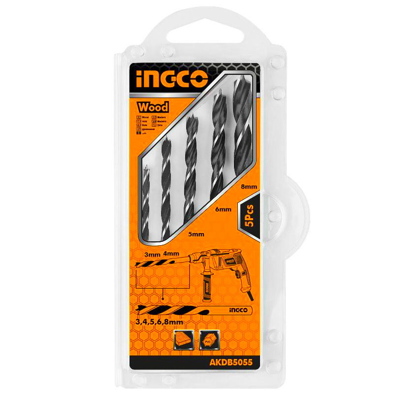 مته چوب اینکو مدل  AKDB5055 مجموعه 5 عددی 