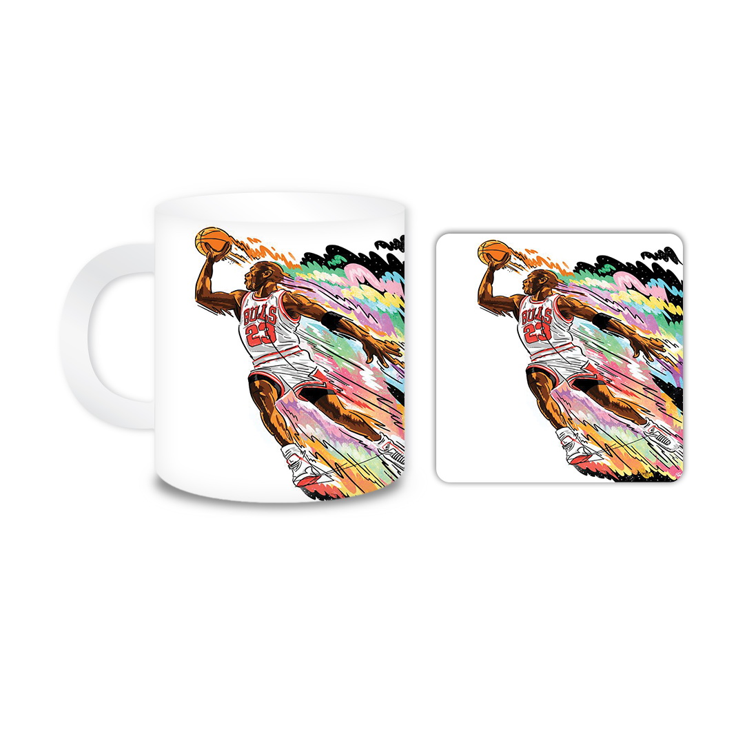 ماگ مدل بسکتبال کد 672 به همراه زیر لیوانی