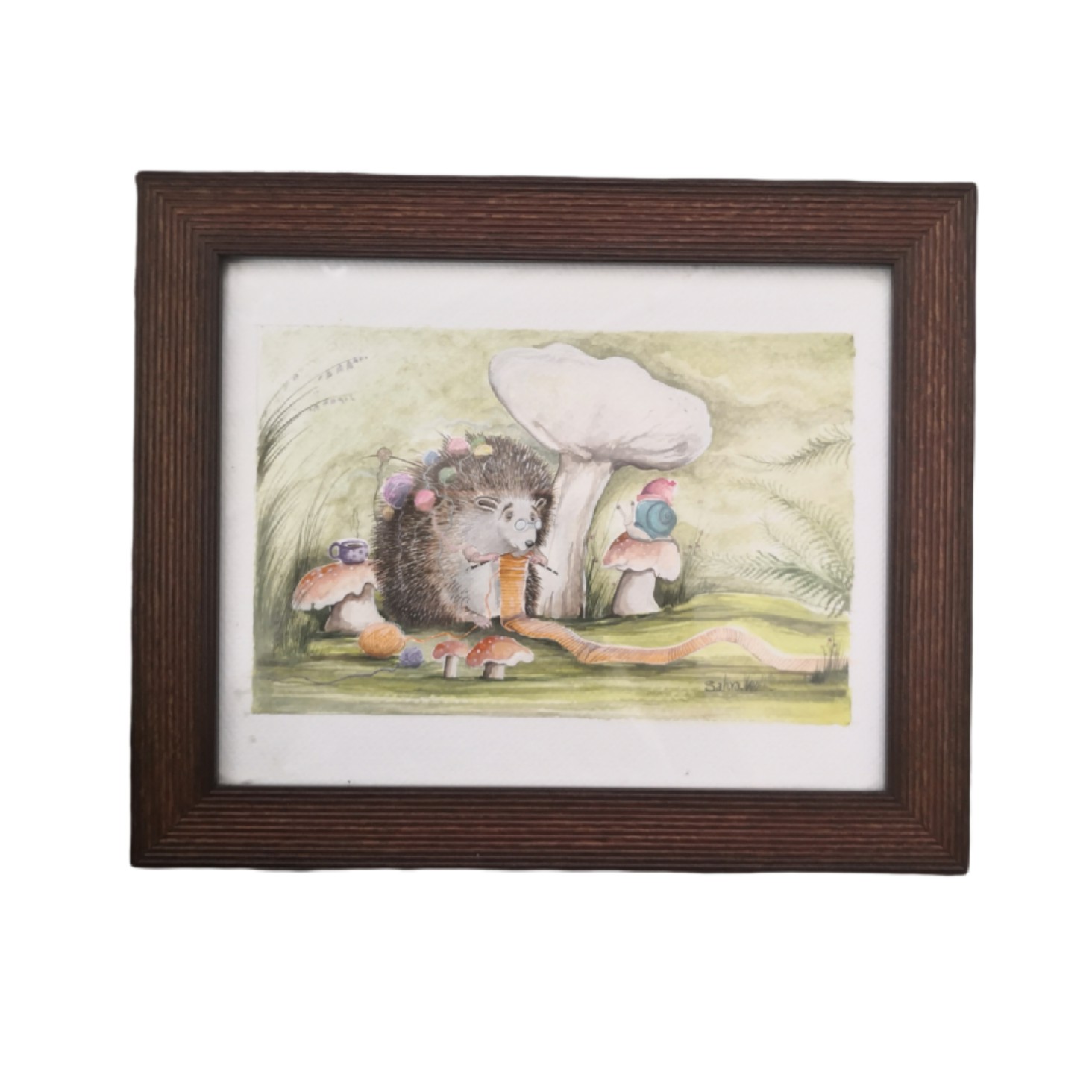 تابلو نقاشی آبرنگ مدل ننه تیغی کد 3