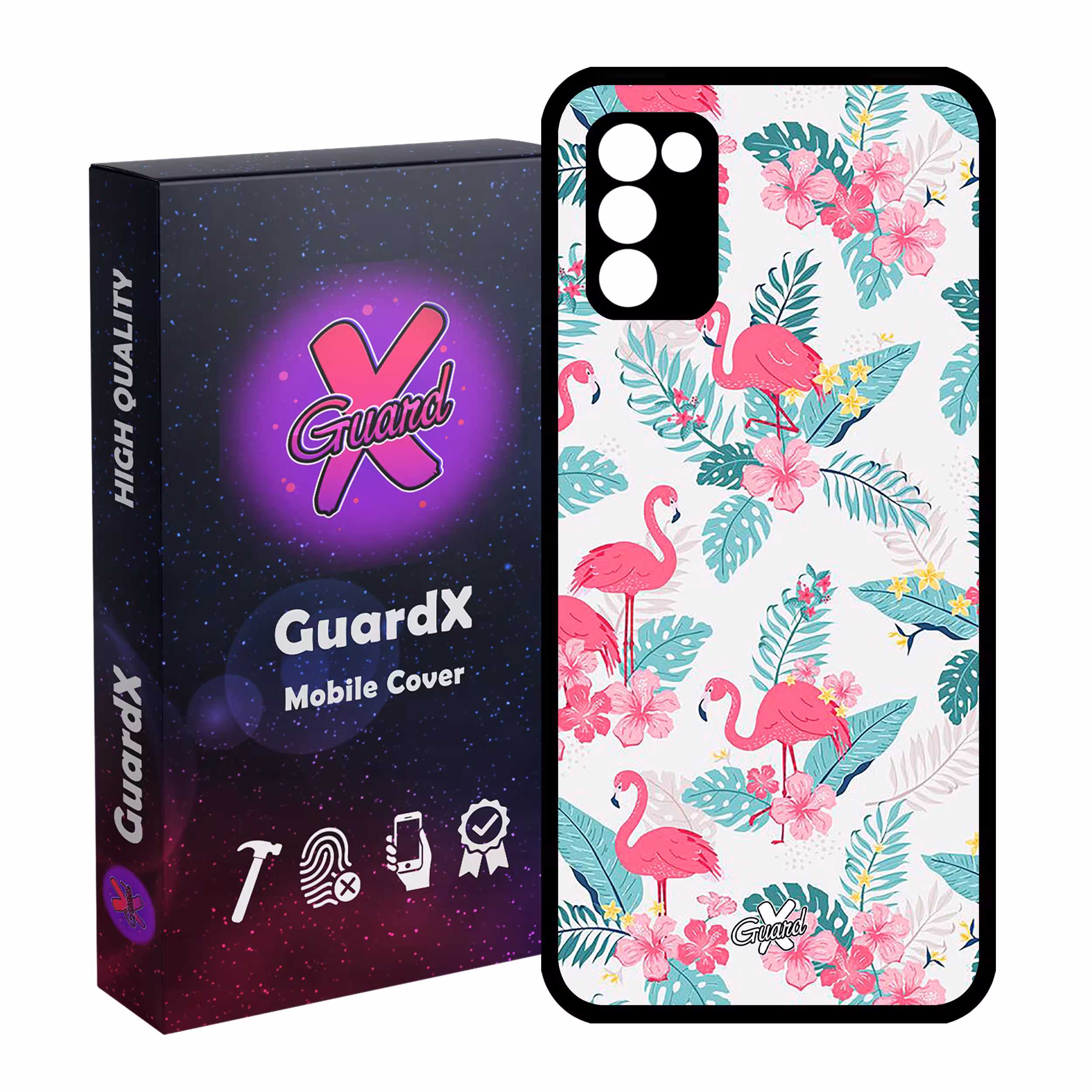 کاور گارد ایکس طرح فلامینگو مدل Glass10274 مناسب برای گوشی موبایل سامسونگ Galaxy A03s