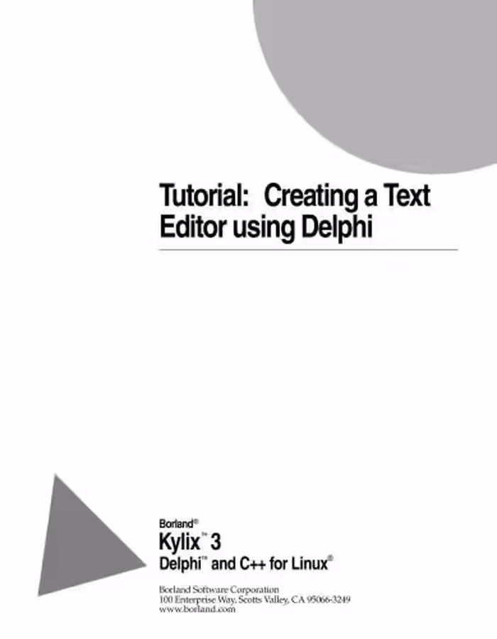 خرید و دانلود نسخه کامل کتاب Borland. Tutorial: Creating a Text Editor using Delphi