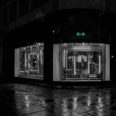 چراغ دیواری نئون دیزاین طرح Dumbbell-BL_TBL