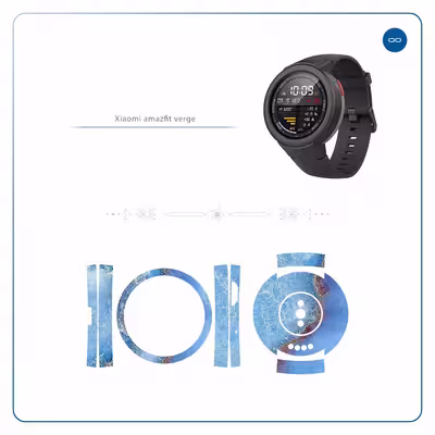 برچسب ماهوت طرح Blue Ocean Marble مناسب برای ساعت هوشمند شیایومی Amazfit Verge