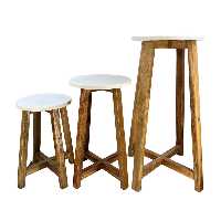 استند گلدان مدل چوبی کد SG01 مجموعه 3 عددی