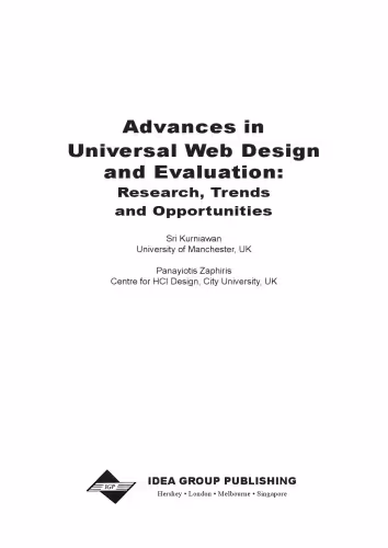 خرید و دانلود نسخه کامل کتاب Advances in universal web design and evaluation: research, trends and opportunities