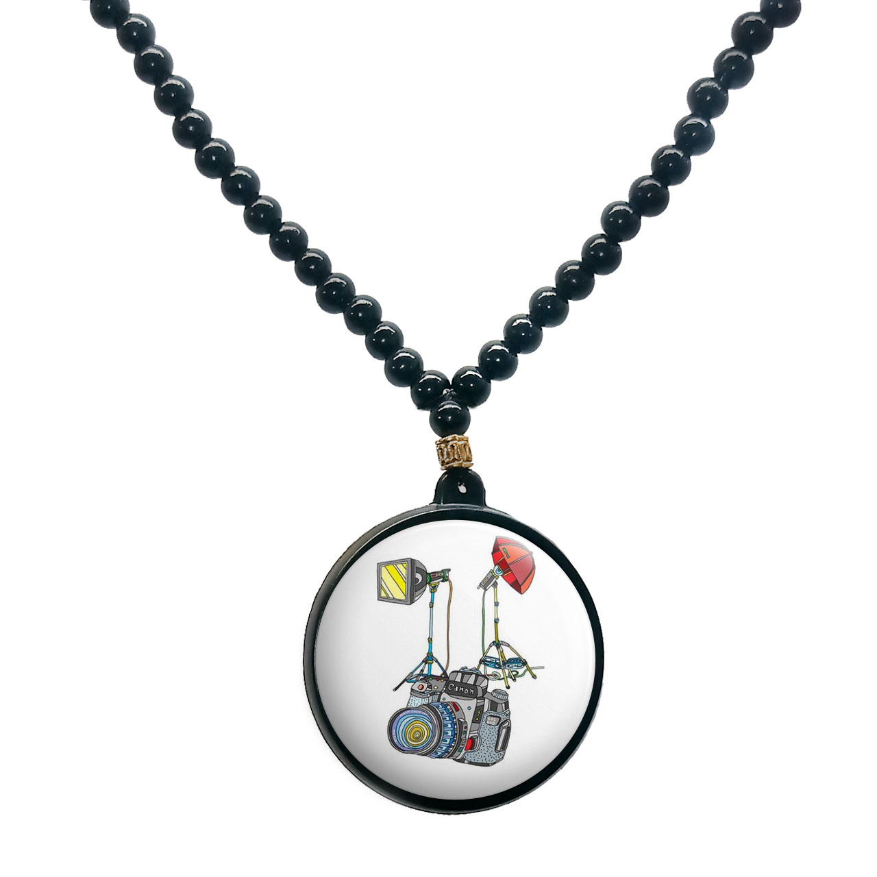 گردنبند پرمانه طرح عکاس کد pmd.5222 مدل دو طرفه