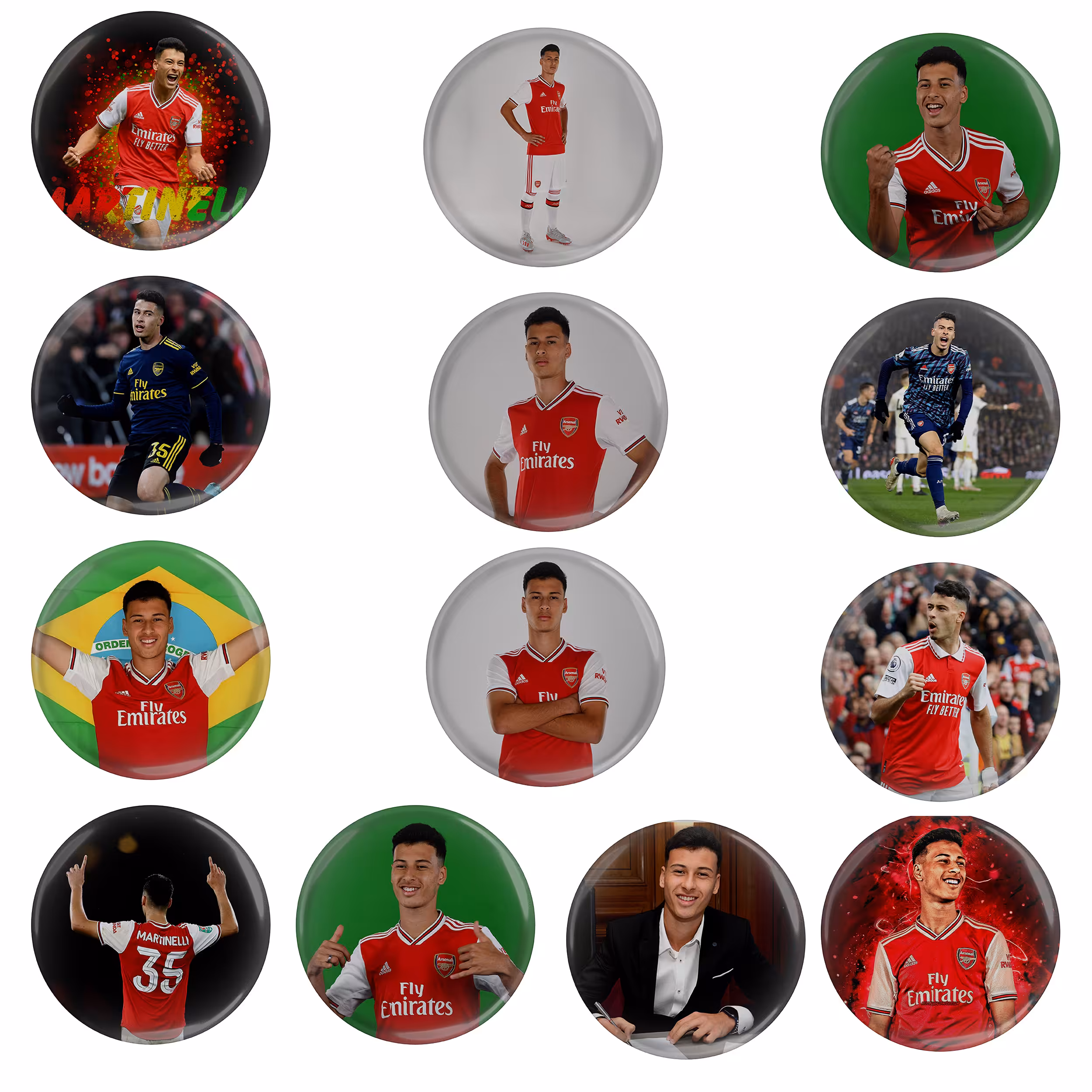 پیکسل مدل S2-25 طرح بازیکن فوتبال آرسنال انگلیس گابریل مارتینلی برزیل مجموعه 13 عددی