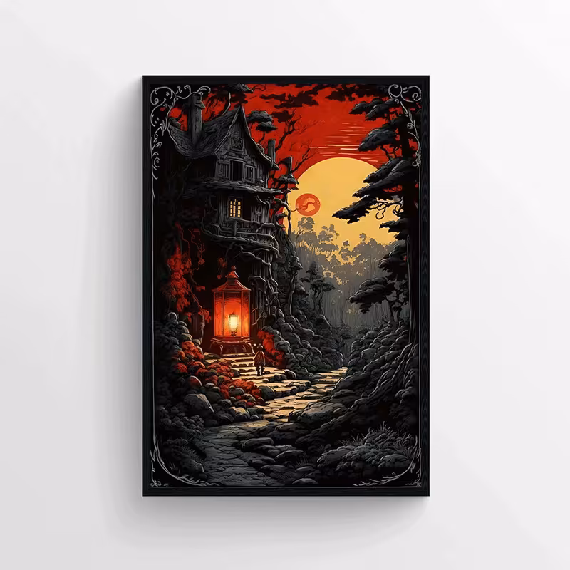 تابلو طرح Dark Night مدل AX23 | دنیای قاب
