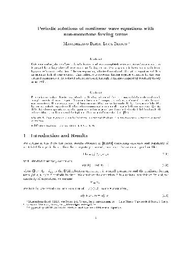 خرید و دانلود نسخه کامل کتاب Periodic solutions of nonlinear wave equations with non-monotone forcing terms