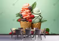 کاغذ دیواری سه بعدی بستنی فروشی HQ-2031