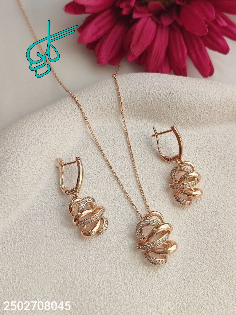 خرید نیمست مارک ژوپینگ مدل مارپیچ نگین دار ضد حساسیت رنگ ثابت آبکاری شده کیفیت عالی همراه با زنجیر کد 1715496 - ردگل