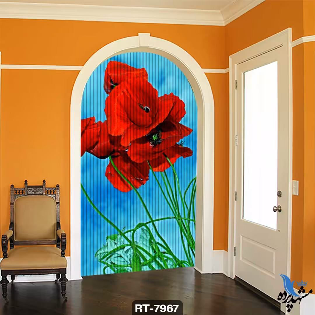 پرده شرشره تصویری طرح گل در طبیعت RT7967