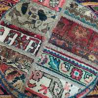 فرش چهل تیکه گرد دستبافت قطر 50