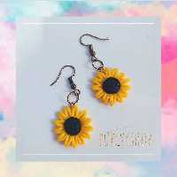 گوشواره افتابگردان خمیری