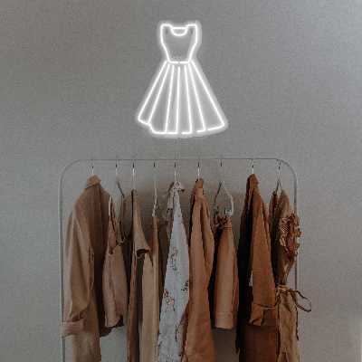 چراغ دیواری نئون دیزاین طرح Women-Clothes_WHT