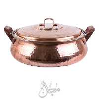 ماهیتابه درب دار مسی زنجان مدل تیانچه طرح چکش- 3 نفره
