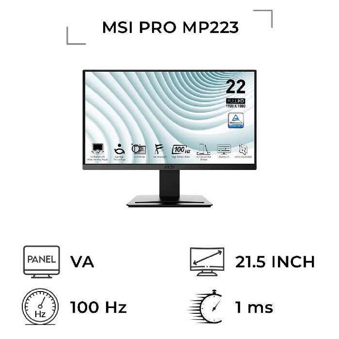 مانیتور ام اس آي مدل PRO MP223 سایز 21.5 اینچ