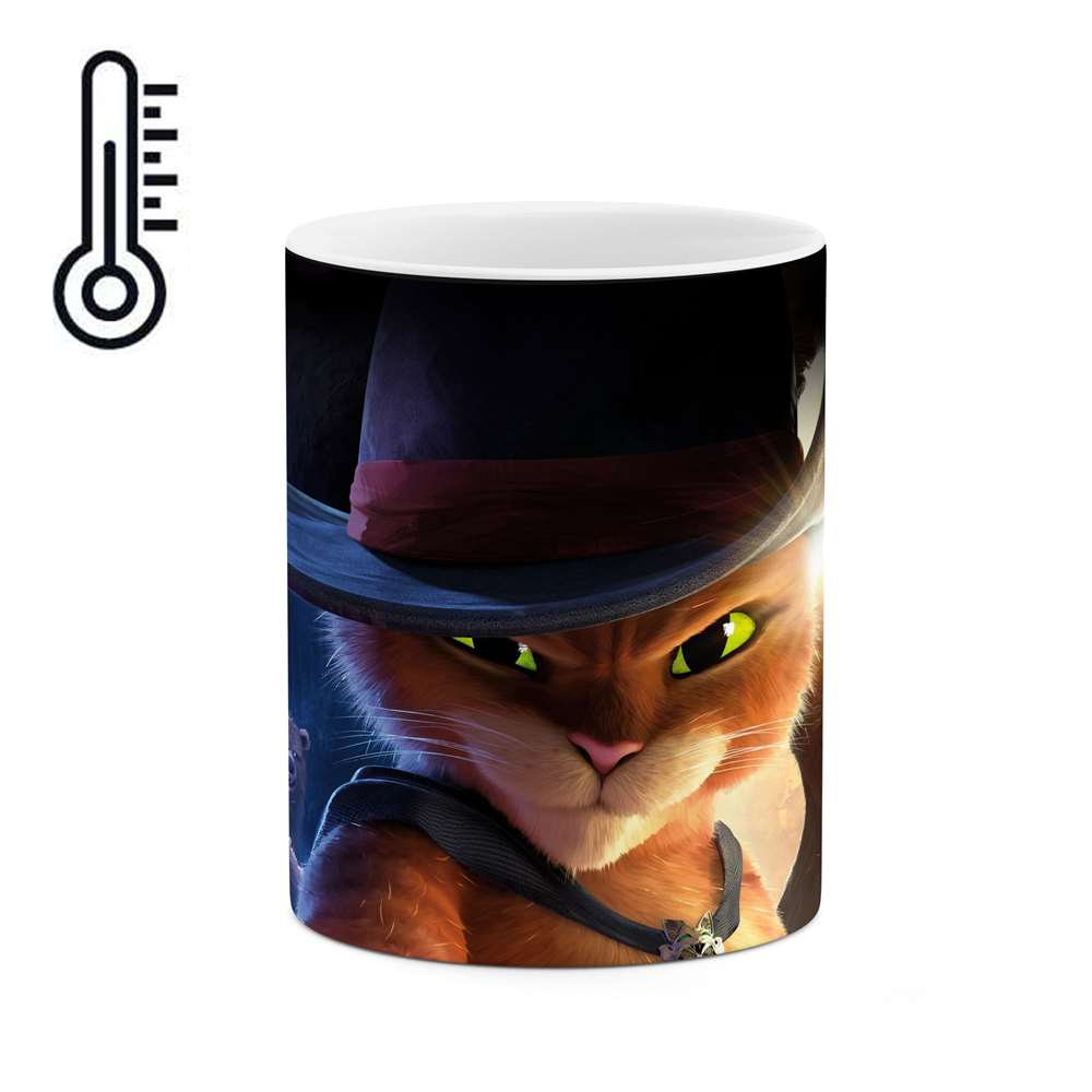 ماگ حرارتی طرح انیمیشن گربه چکمه پوش مدل mgph15752