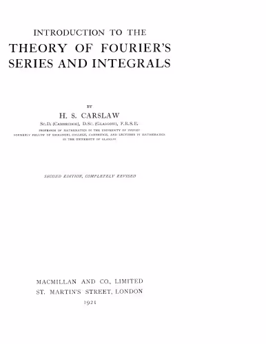 خرید و دانلود نسخه کامل کتاب Introduction to the theory of Fourier's series and integrals