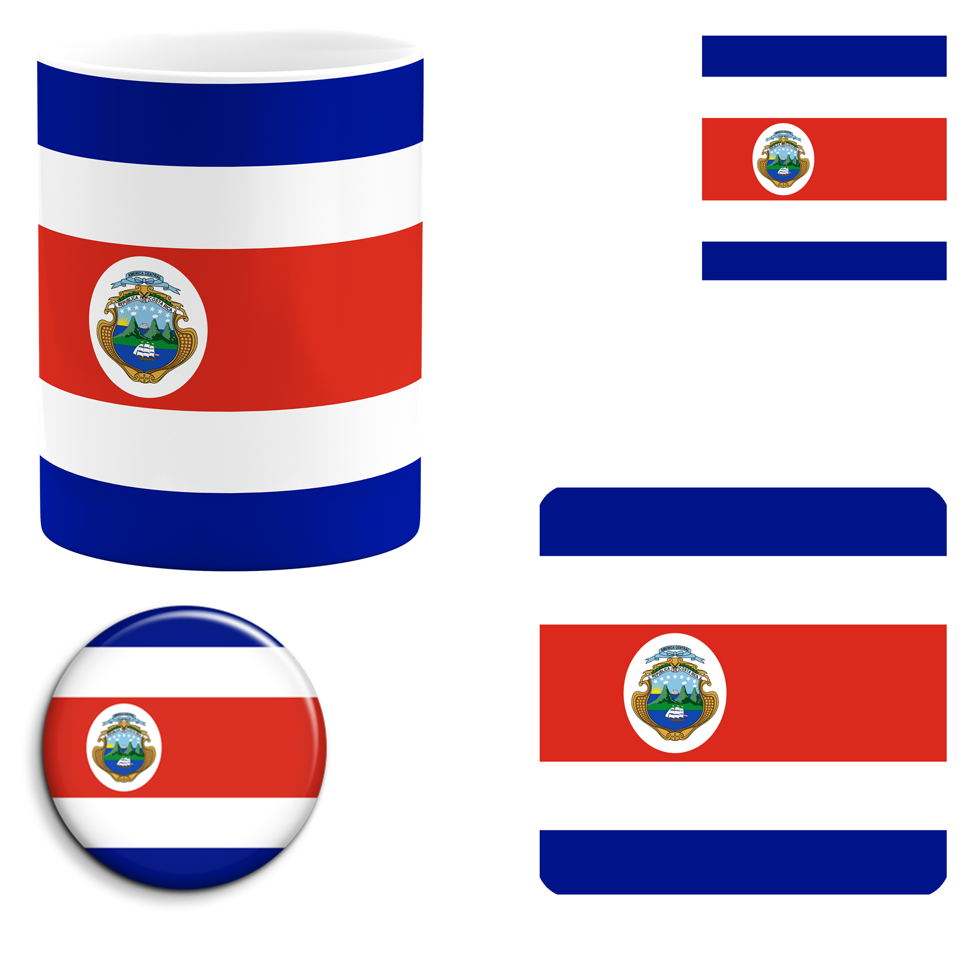 ست هدیه ماگ طرح پرچم کاستاریکا مدل Costa Rica کد 01