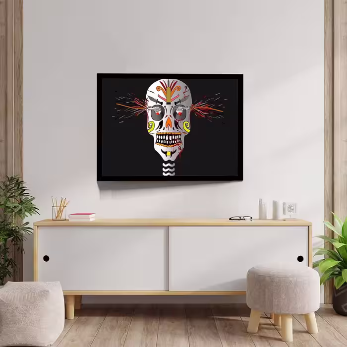 تابلو مدل skull and gun کد F-17002