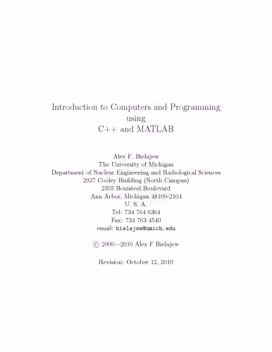 خرید و دانلود نسخه کامل کتاب Introduction to Computers and Programming using C   and Matlab
