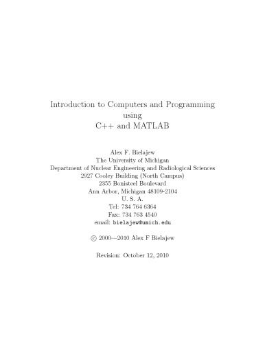 خرید و دانلود نسخه کامل کتاب Introduction to Computers and Programming using C   and Matlab