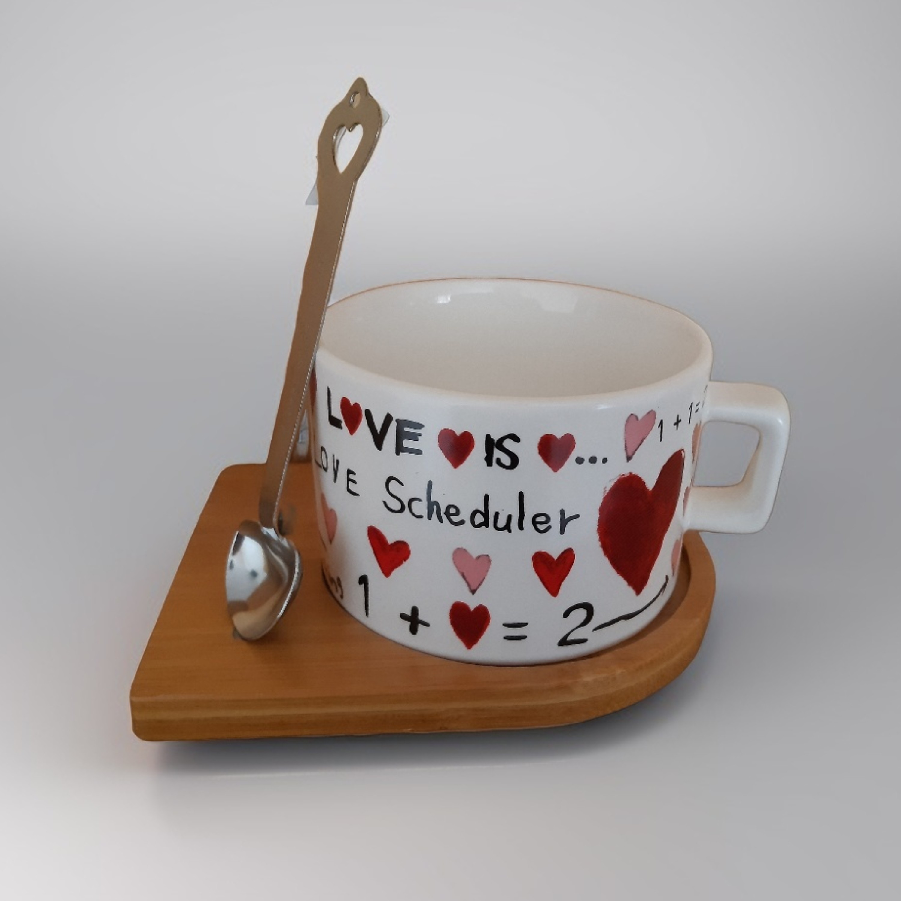 ماگ سرامیکی زیره بامبو قاشق مگنتی طرح قلب