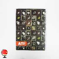 دفتر مشق 100 برگ سیمی جلد سخت طرح برگ آتی