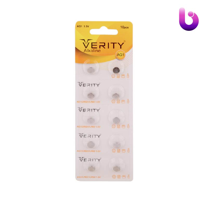 باتری سکه ای Verity Alkaline AG1 بسته 10 عددی