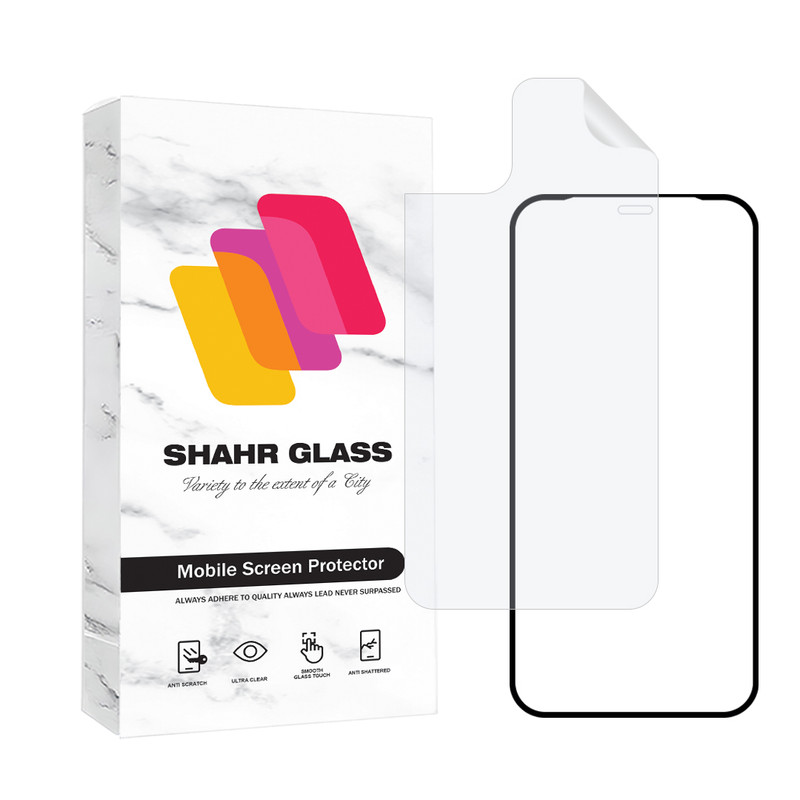 محافظ صفحه نمایش شفاف شهر گلس مدل CERAMINANOSH مناسب برای گوشی موبایل اپل iPhone XS Max به همراه محافظ پشت گوشی | کالا برتری