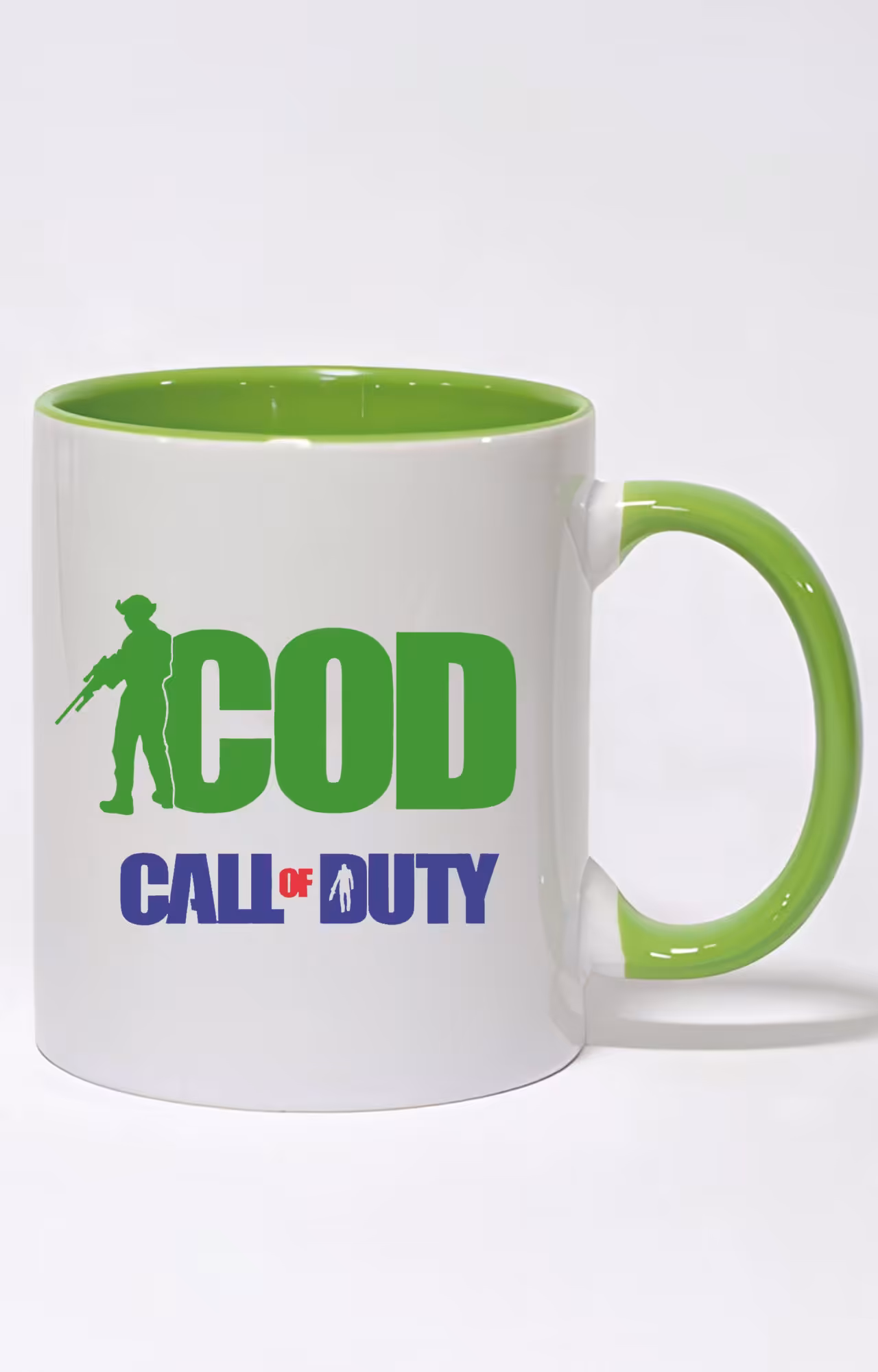 ماگ دسته و داخل رنگی طرح call of duty کد 3543